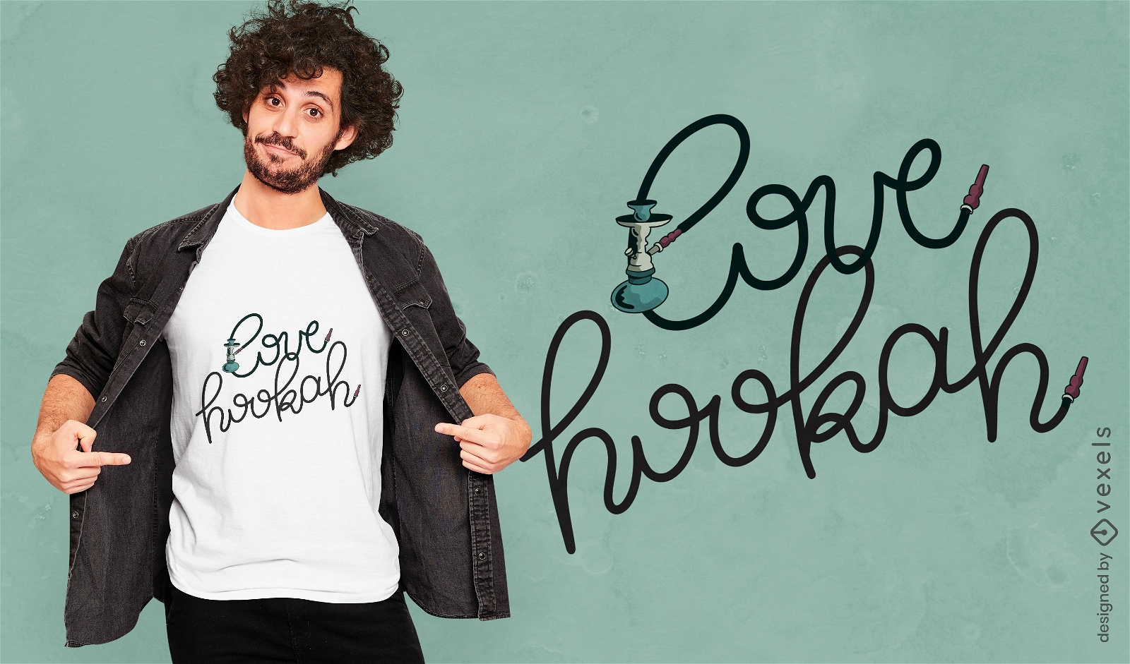 Hookah love t-shirt design