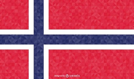 Desenho poligonal da bandeira da Noruega