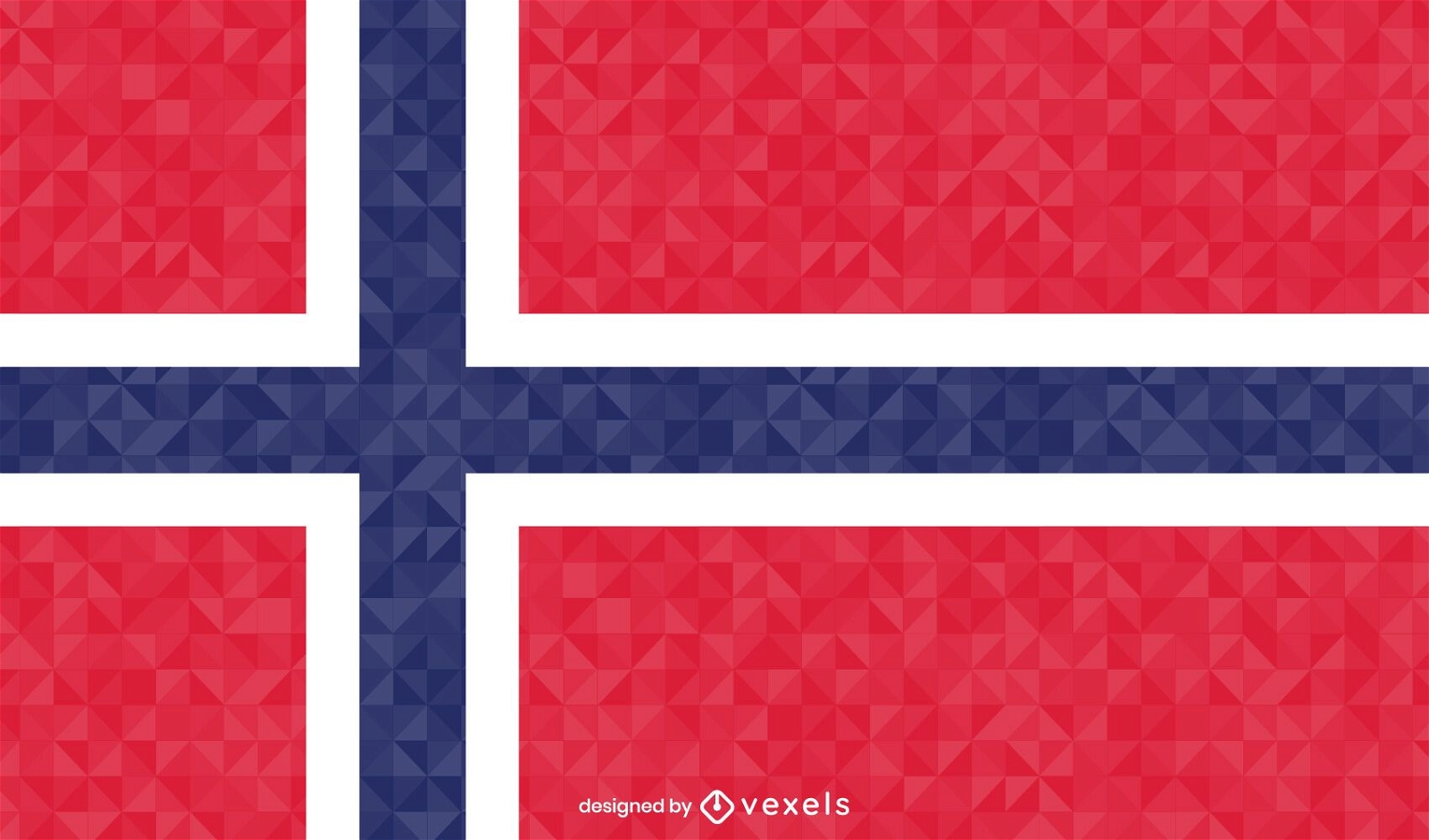 Polygonales Design der norwegischen Flagge