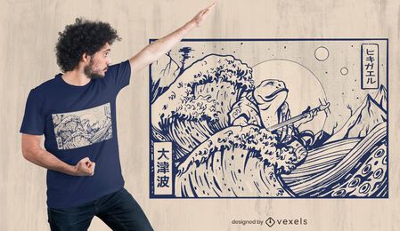 Design de camiseta de sapo japonês