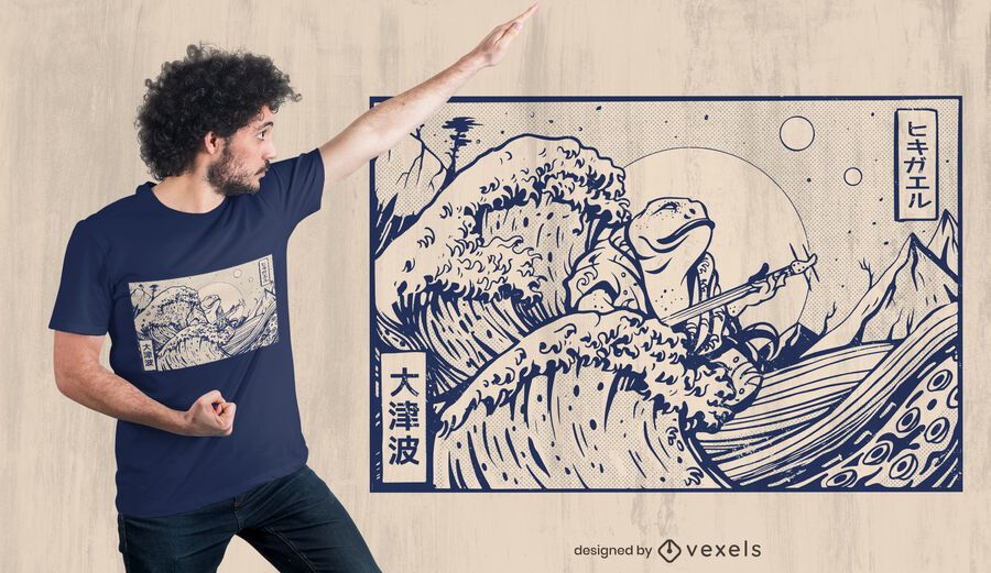 Japanese toad t-shirt design Japanese toad t-shirt design