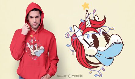 Unicorn covid t-shirt design