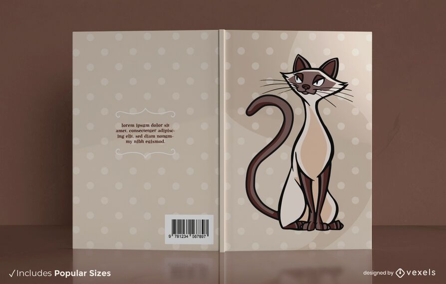 Diseño de portada de libro de gato siamés Diseño de portada de libro de gato siamés