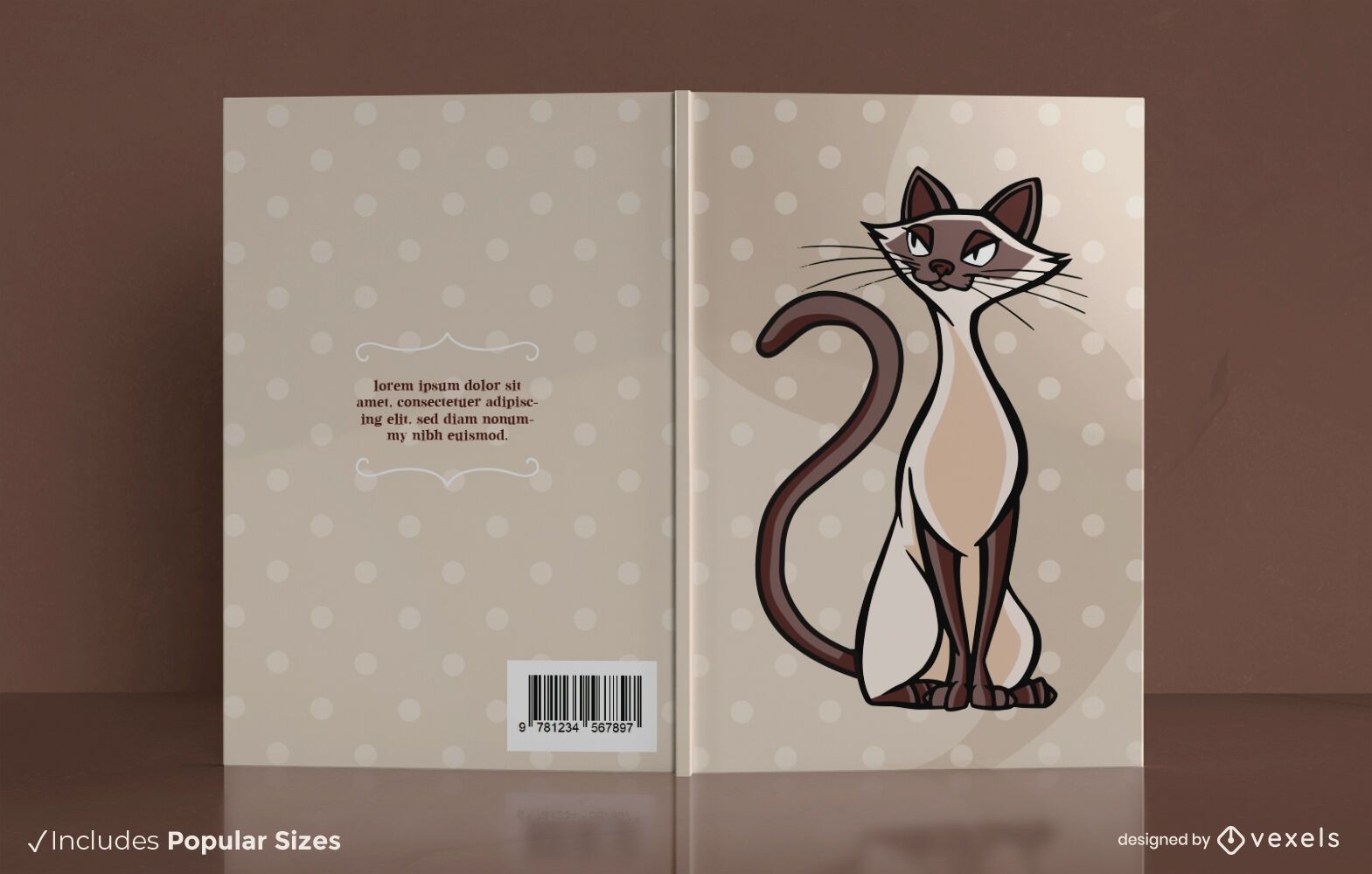 Diseño de portada de libro de gato siamés