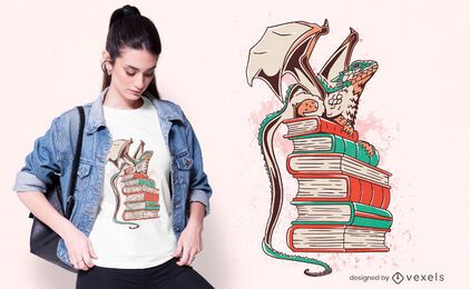 Dragon books t-shirt design