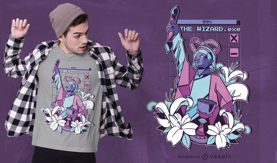 Vaporwave wizard t-shirt design Vaporwave wizard t-shirt design