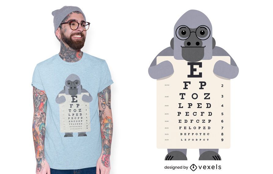 Diseño de camiseta de gráfico ocular de gorila Diseño de camiseta de gráfico ocular de gorila