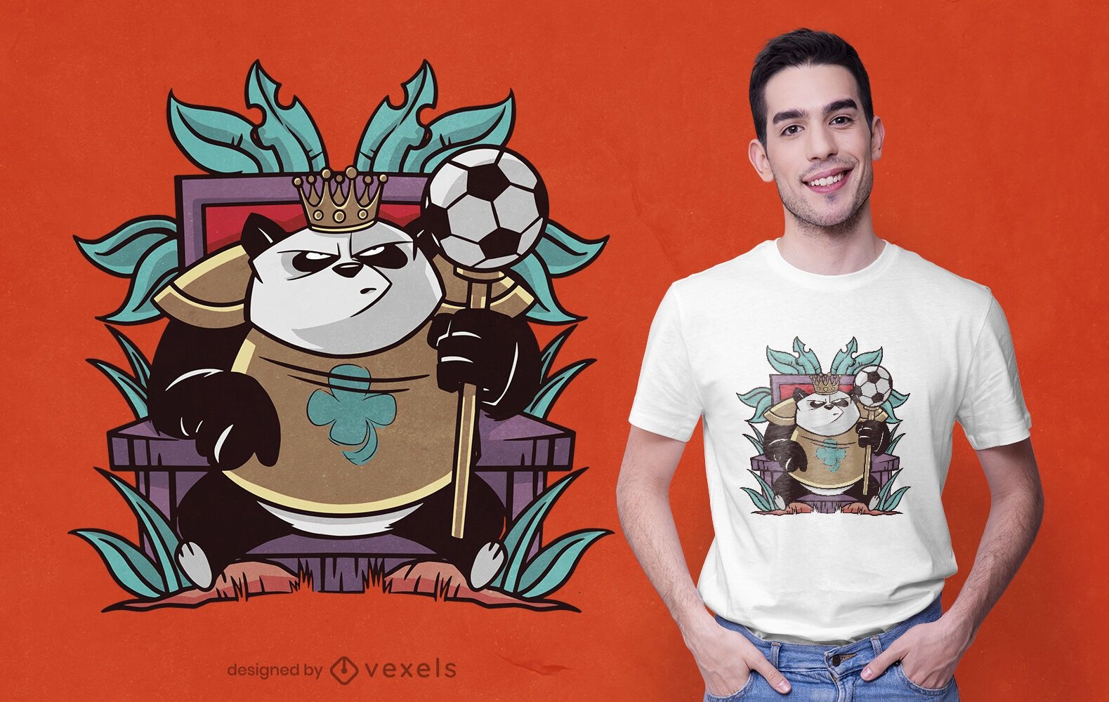 Design de camiseta do panda real