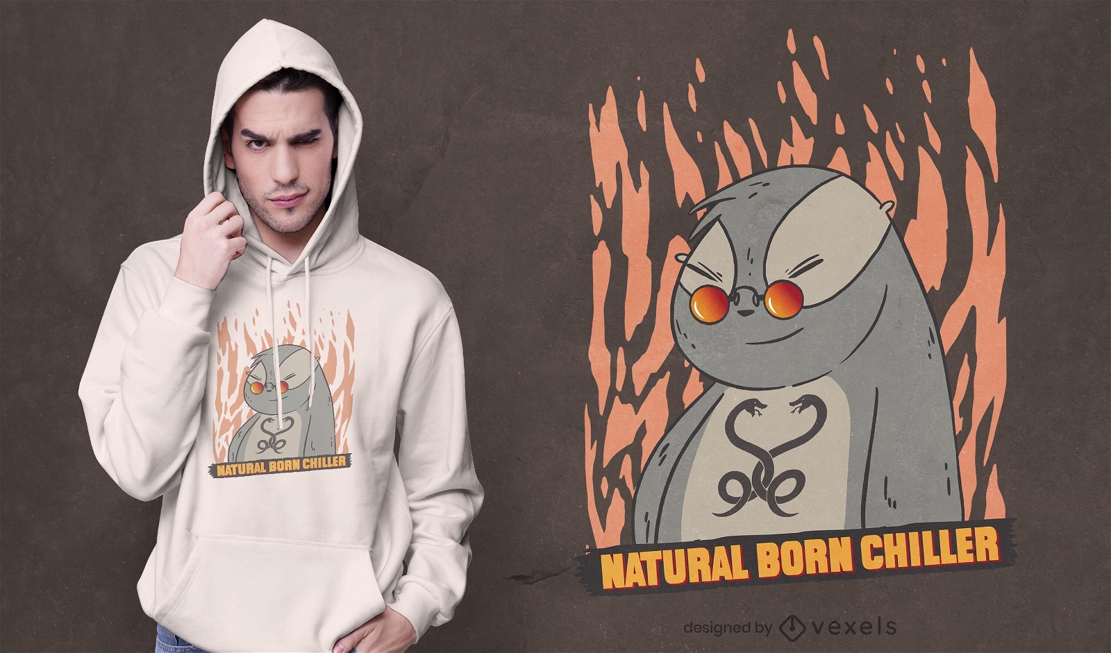 Natural born chiller t-shirt design