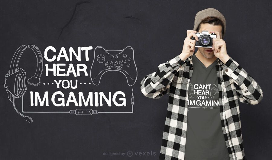 Diseño de camiseta de joystick de auriculares. Diseño de camiseta de joystick de auriculares.