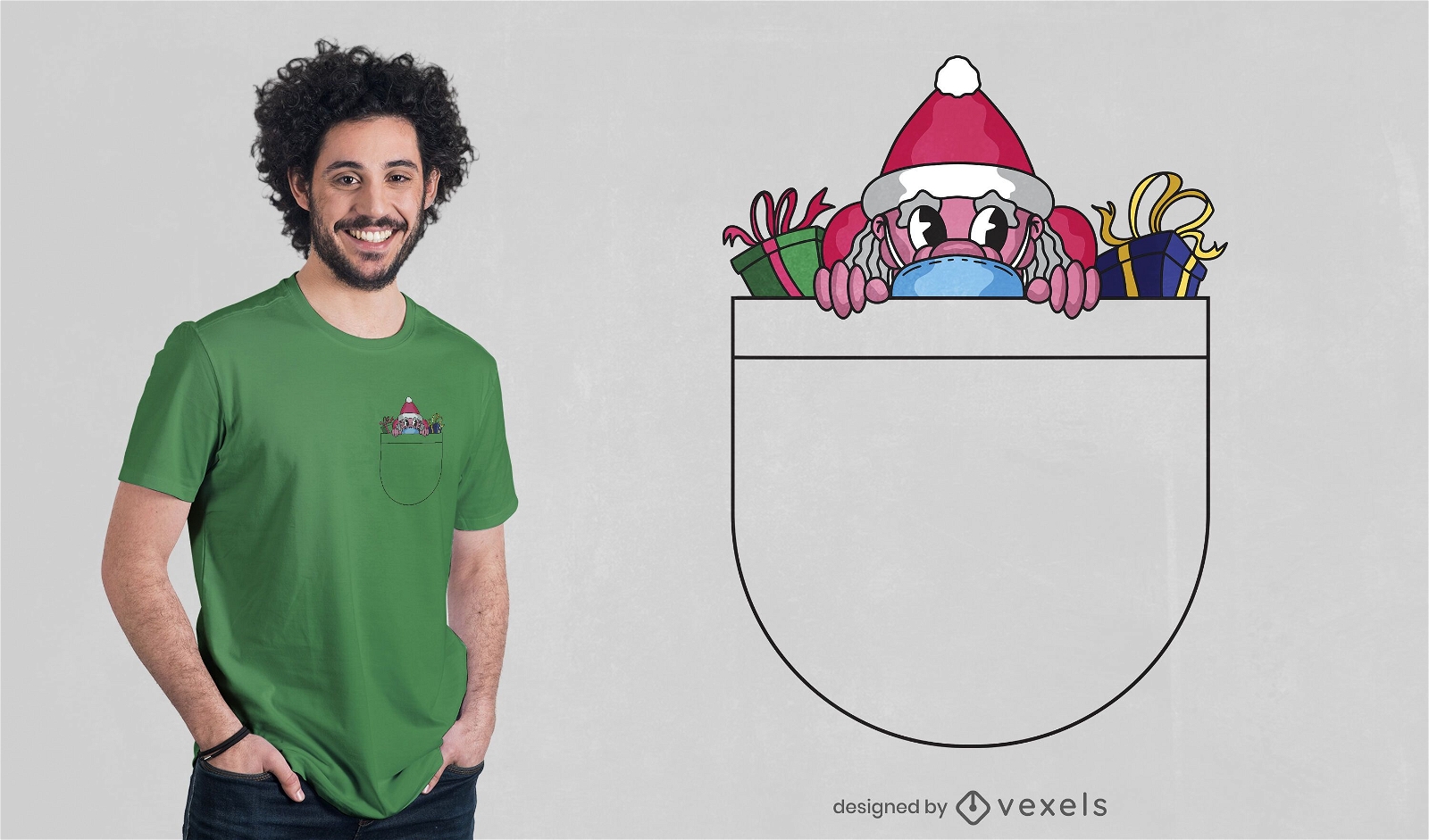 Design de t-shirt de bolso do Pai Natal