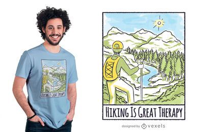 Hiking is therapy t-shirt design Hiking is therapy t-shirt design