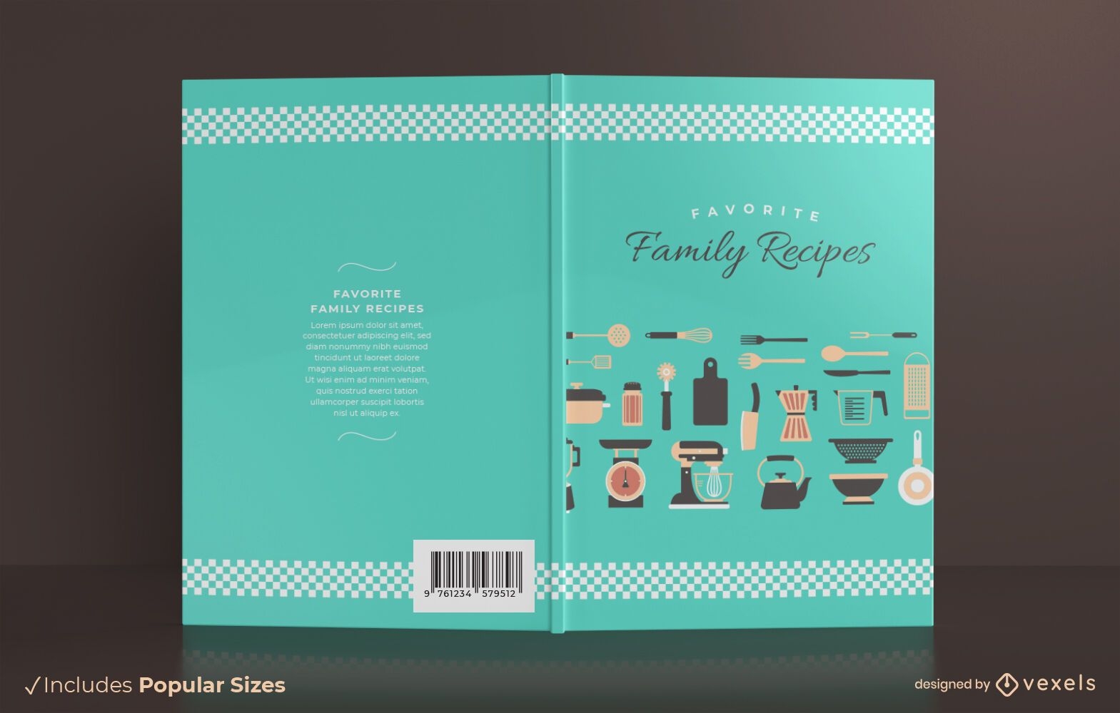 Family recipes book cover design 
