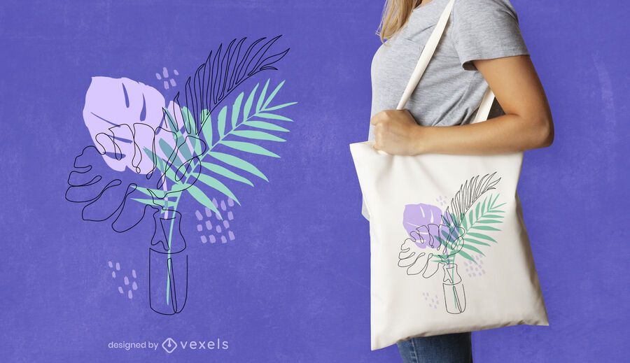 Continuous line vase tote bag design Continuous line vase tote bag design