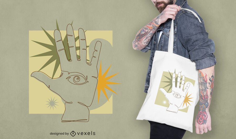 Continuous line hand tote bag design Continuous line hand tote bag design