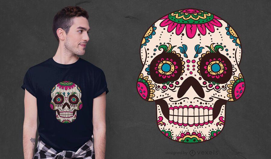 Sugar skull cranium t-shirt design Sugar skull cranium t-shirt design