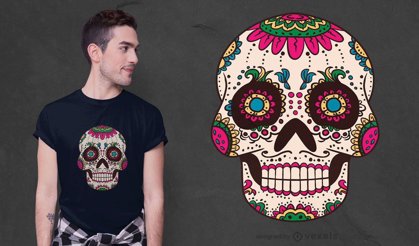 Sugar skull cranium t-shirt design