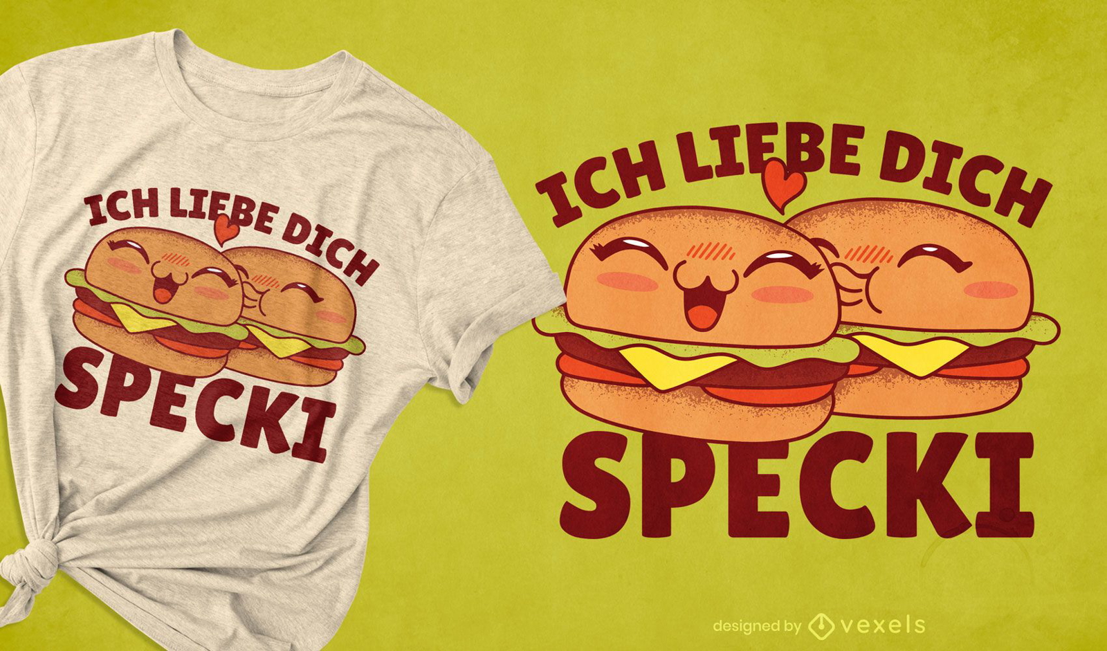 Ich liebe dich Speck T-Shirt Design