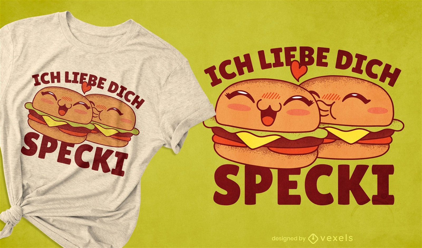 Love you bacon t-shirt design