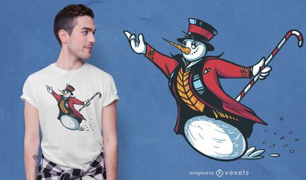 Design de camiseta do boneco de neve