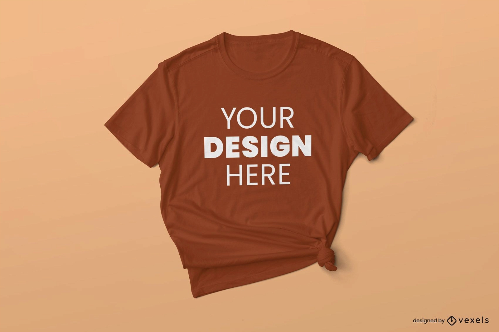 Design de maquete de camiseta amarrada