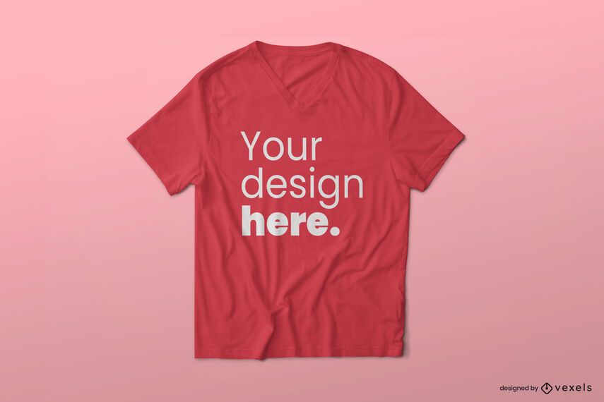 Download V Neck T-shirt Mockup Design - Vector Download