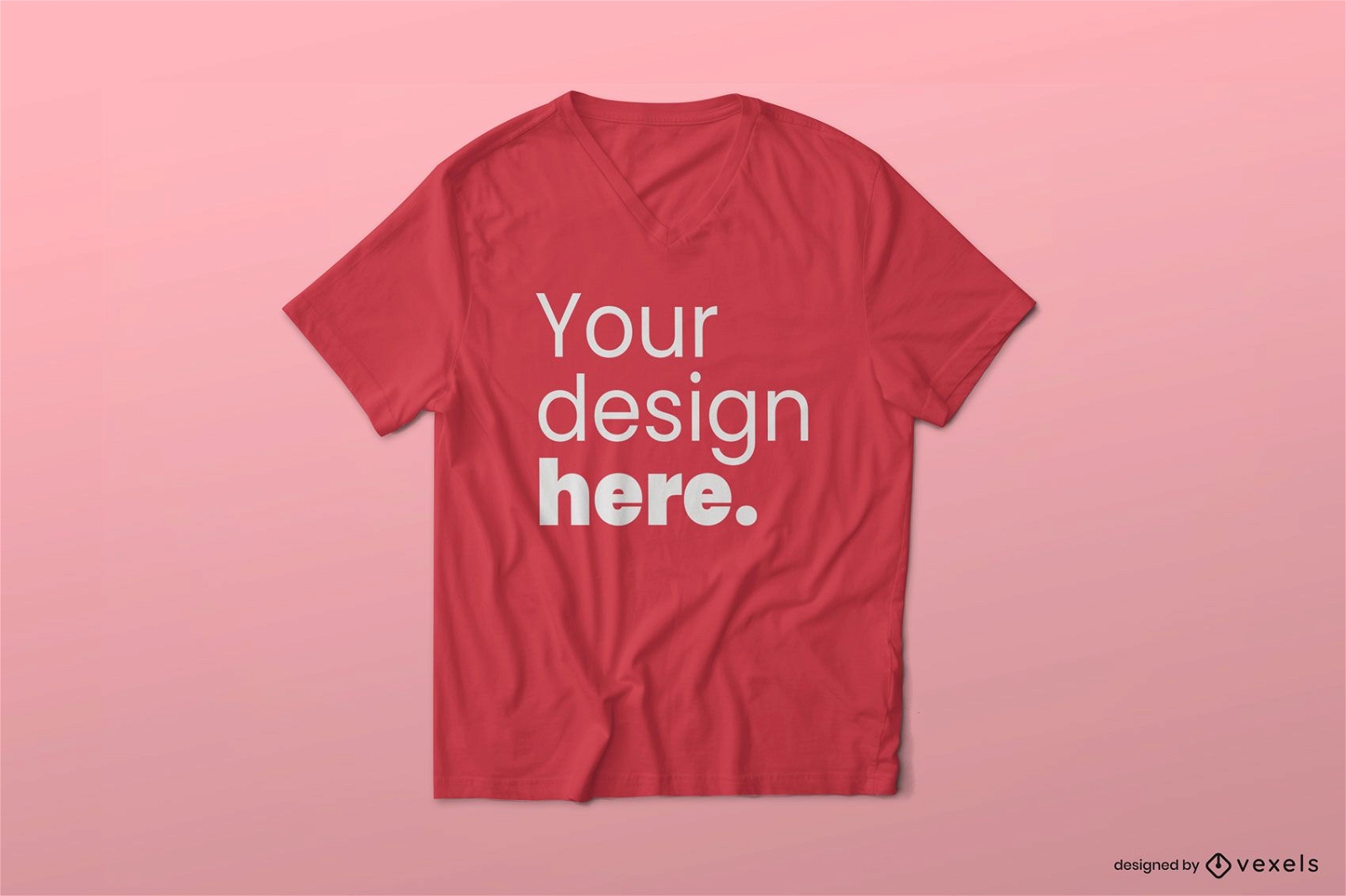 Design de maquete de camiseta com decote em V