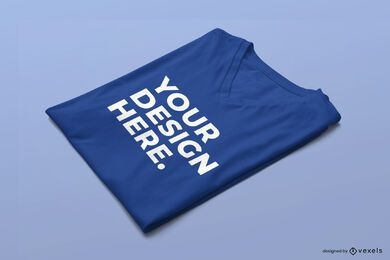 Folded V neck t-shirt mockup