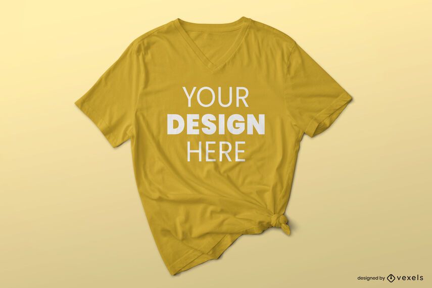 Wrinkly V neck t-shirt mockup Wrinkly V neck t-shirt mockup