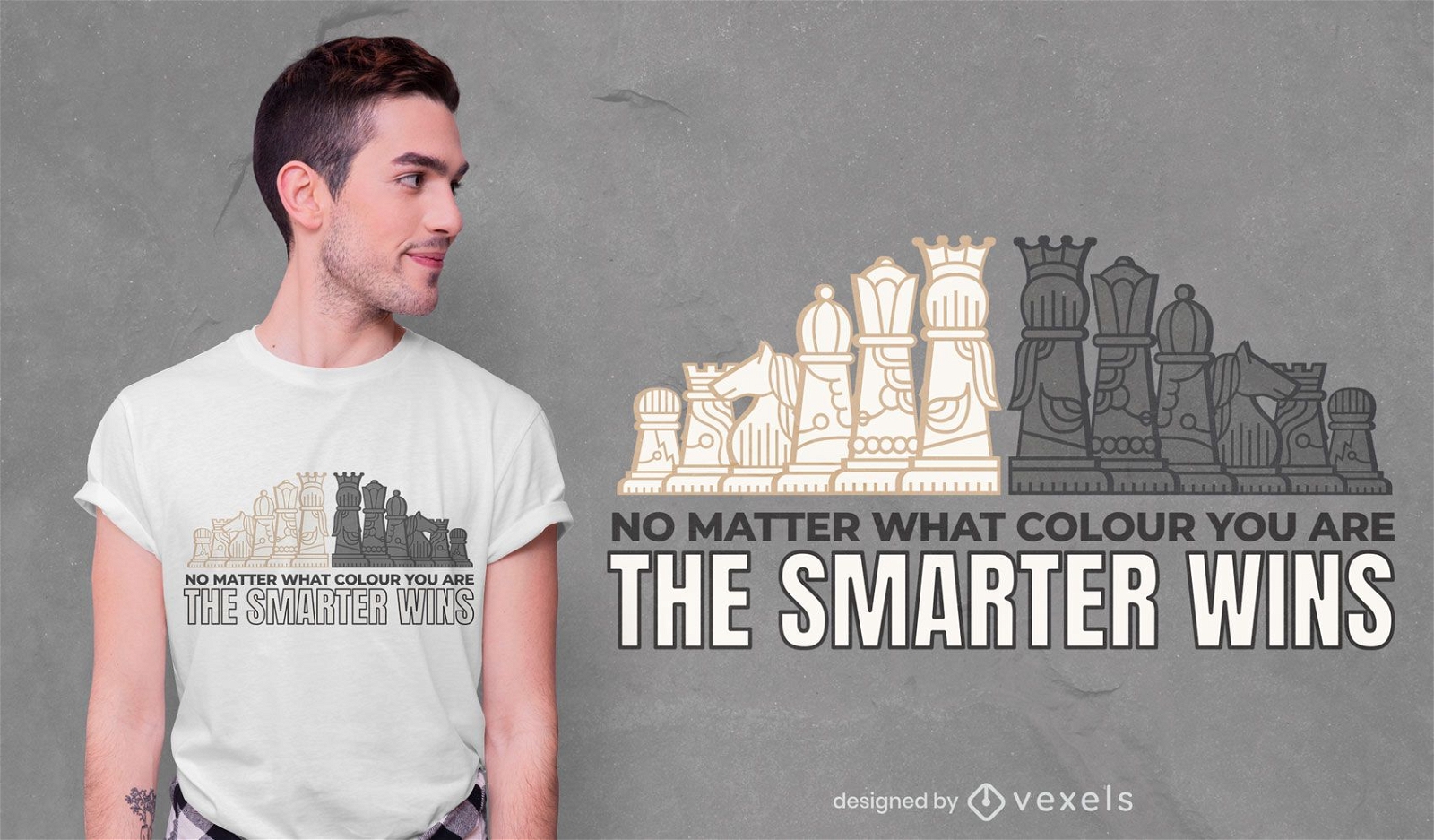 Design de camiseta inteligente de xadrez