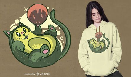Avocado kitty t-shirt design Avocado kitty t-shirt design