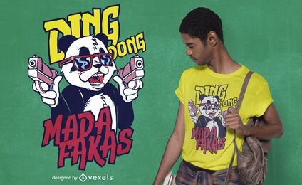 Panda guns t-shirt design