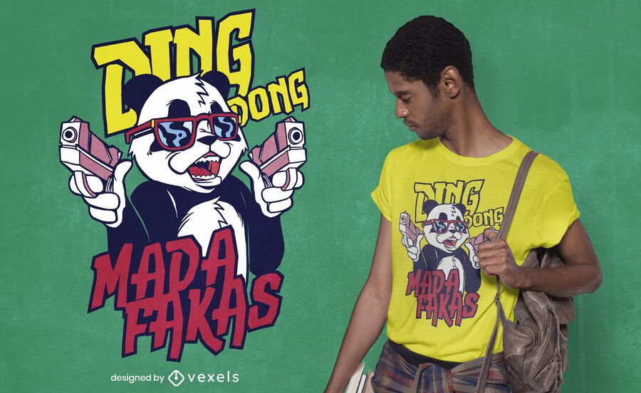 Design de camiseta com armas panda Design de camiseta com armas panda