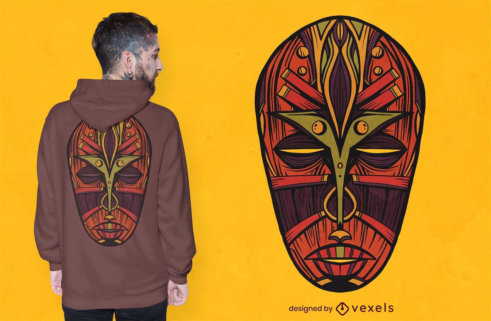Design de t-shirt de máscara africana