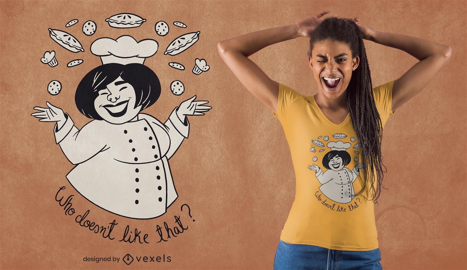 Diseño de camiseta de panadero feliz