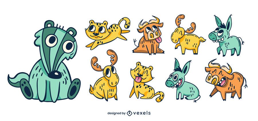 Cute animals cartoon set Cute animals cartoon set