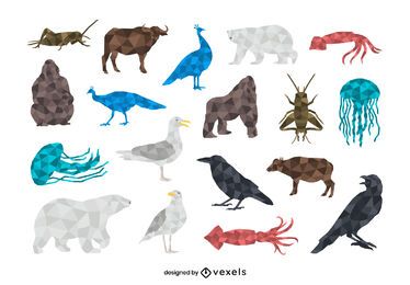 Tiere Low Poly Set
