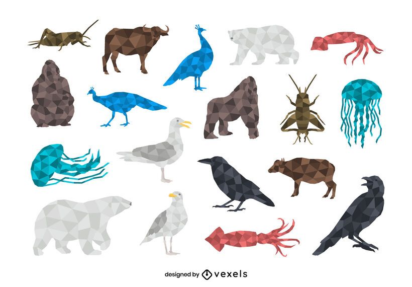 Animals low poly set Animals low poly set