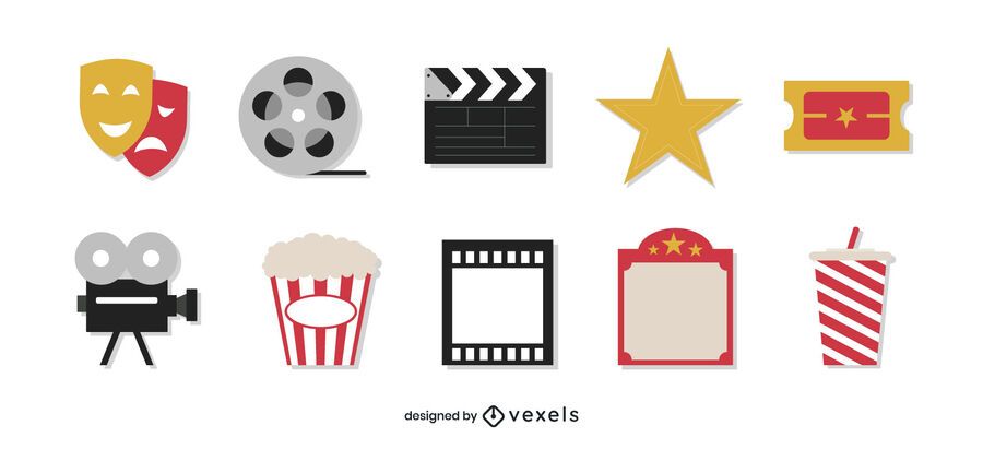 Movie elements flat set Movie elements flat set