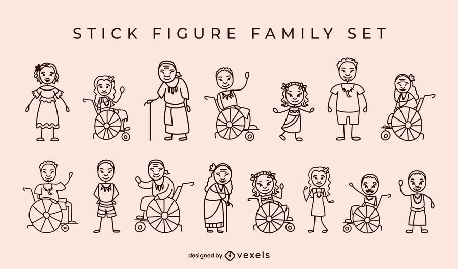 Figuras de palo de la familia de los nativos isleños Figuras de palo de la familia de los nativos isleños