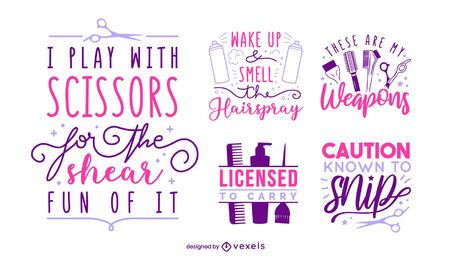 Hair stylist lettering set