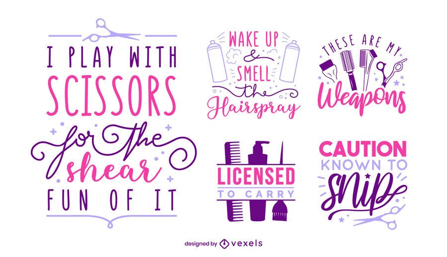 Hair stylist lettering set Hair stylist lettering set