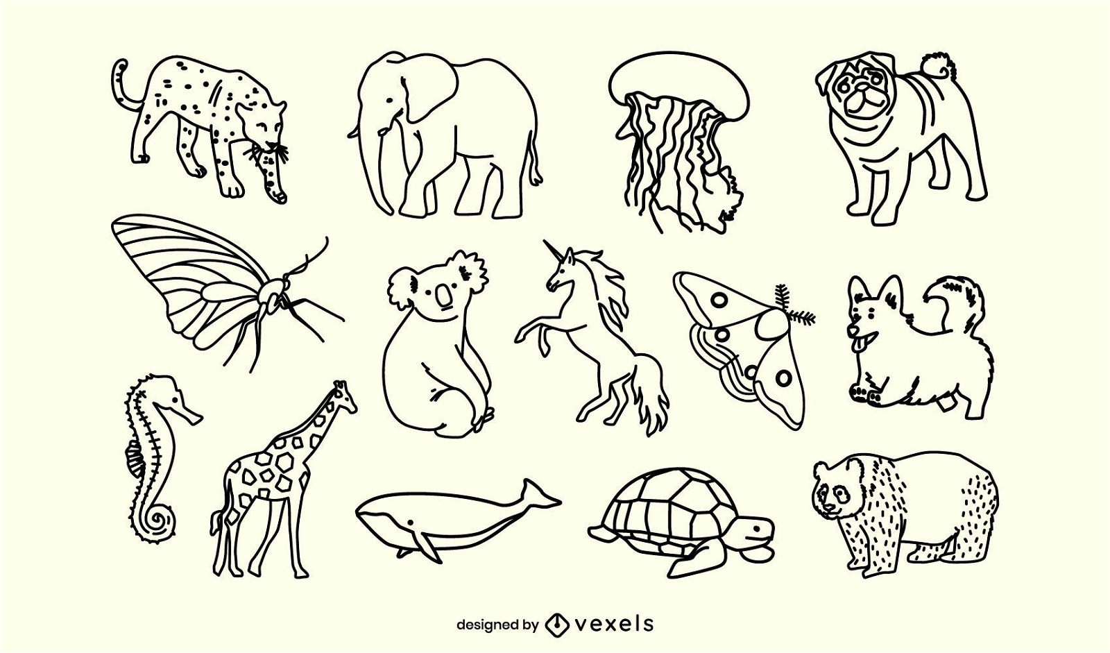 Desenho de cenografia de animais