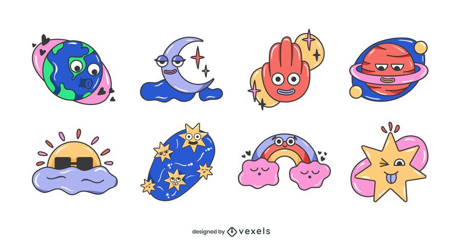 Space cartoons set design Space cartoons set design