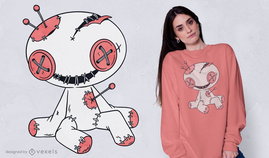 Diseño de camiseta de muñeco vudú Diseño de camiseta de muñeco vudú