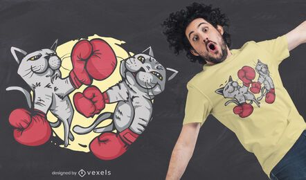 Boxing cats t-shirt design Boxing cats t-shirt design