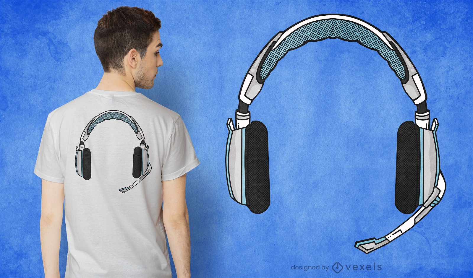 Gamer headphone t-shirt design