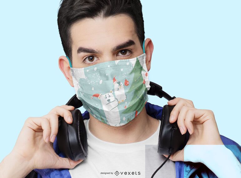 Christmas animals face mask design Christmas animals face mask design