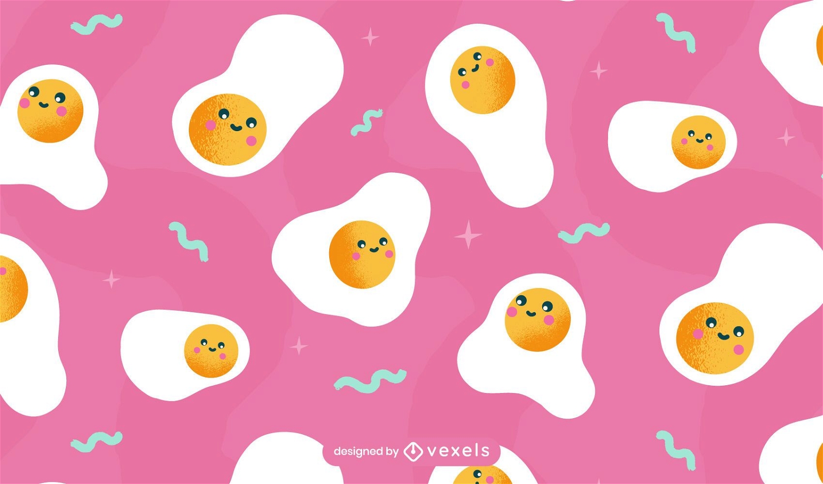 Cute fried eggs pattern design