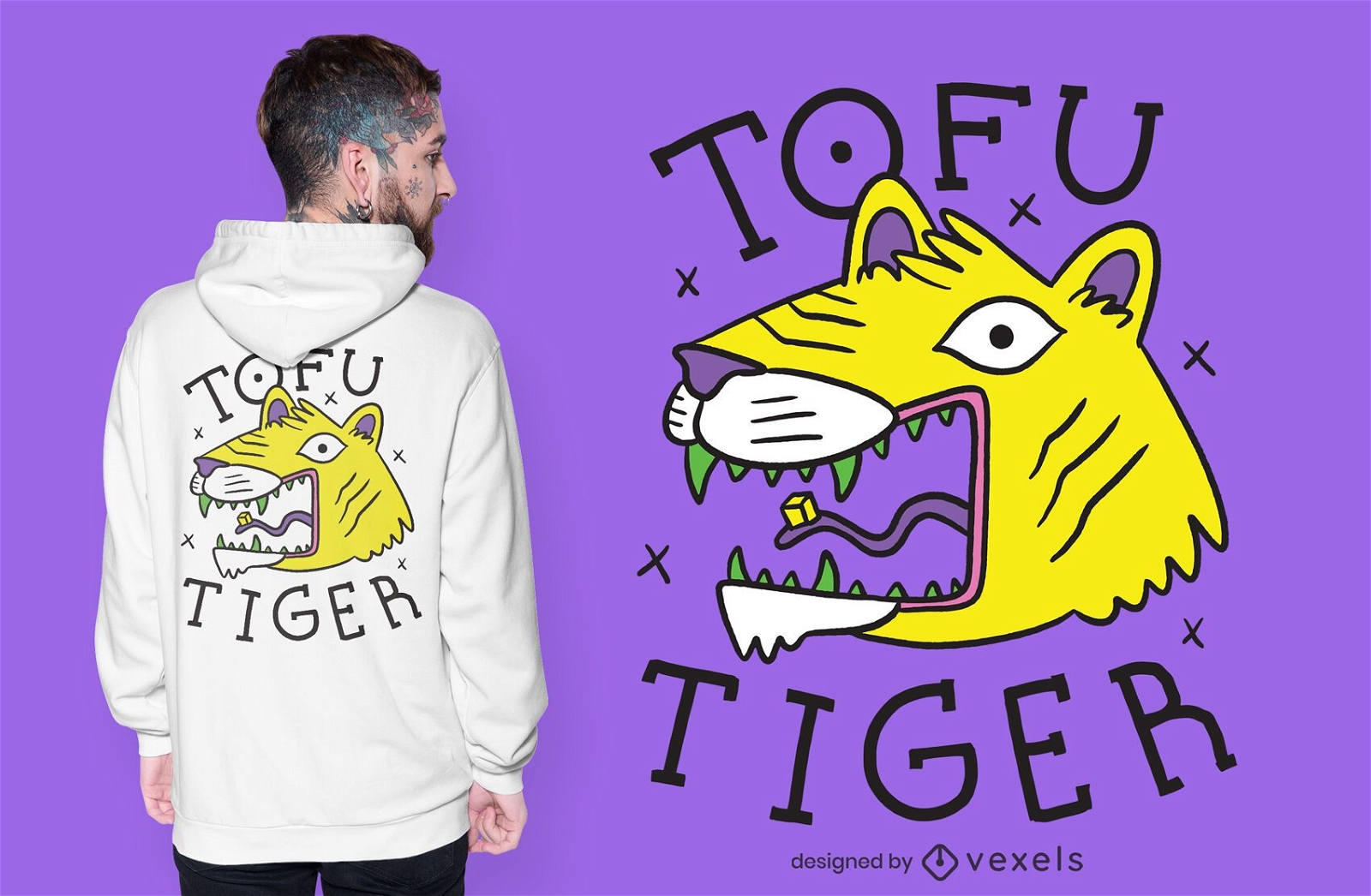 Dise?o de camiseta tofu tiger
